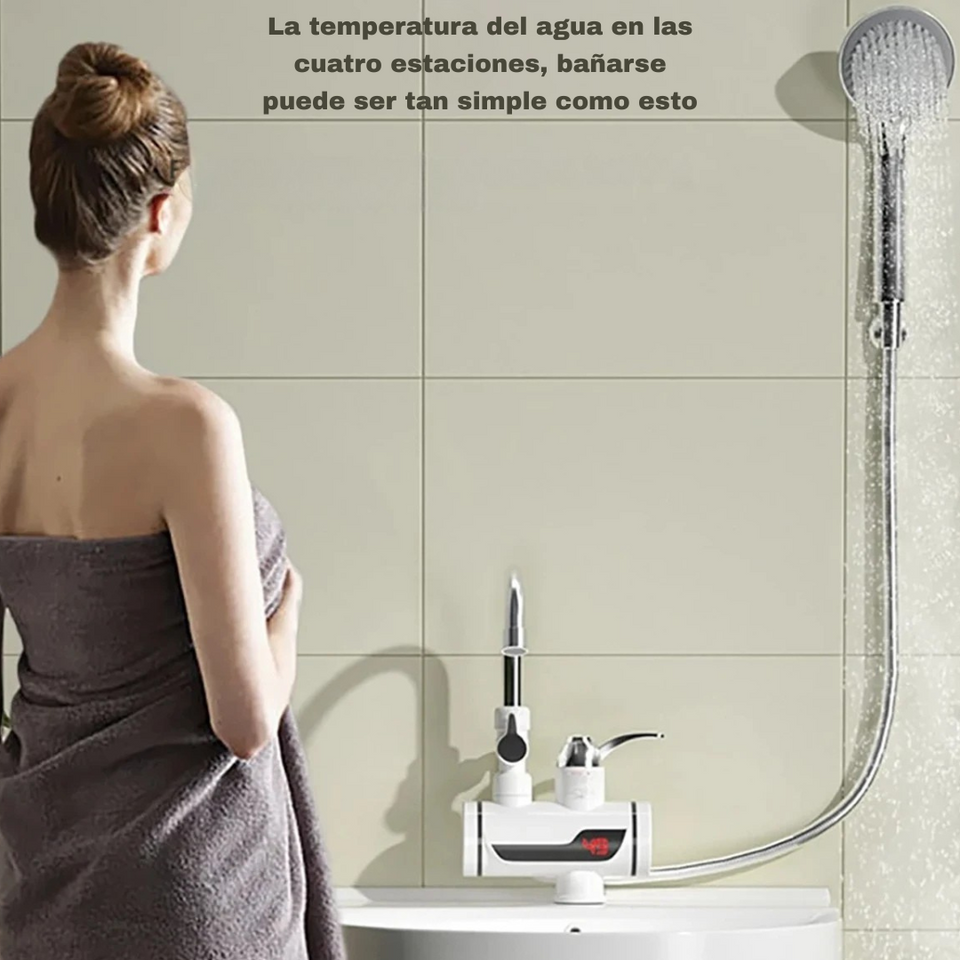Grifo Calentador de Agua con accesorio de ducha.