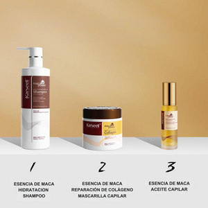 Combo Karseell. Mascarilla capilar de colágeno + champú capilar + aceite de argán.