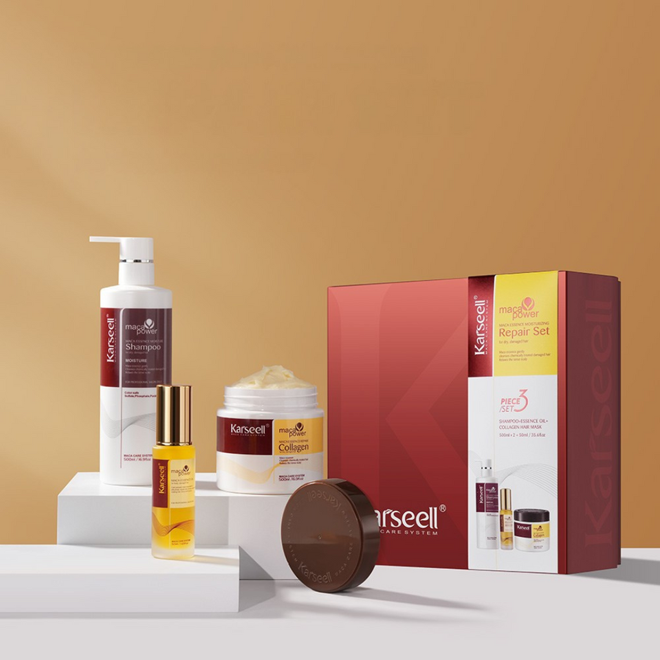 Combo Karseell. Mascarilla capilar de colágeno + champú capilar + aceite de argán.